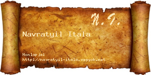 Navratyil Itala névjegykártya